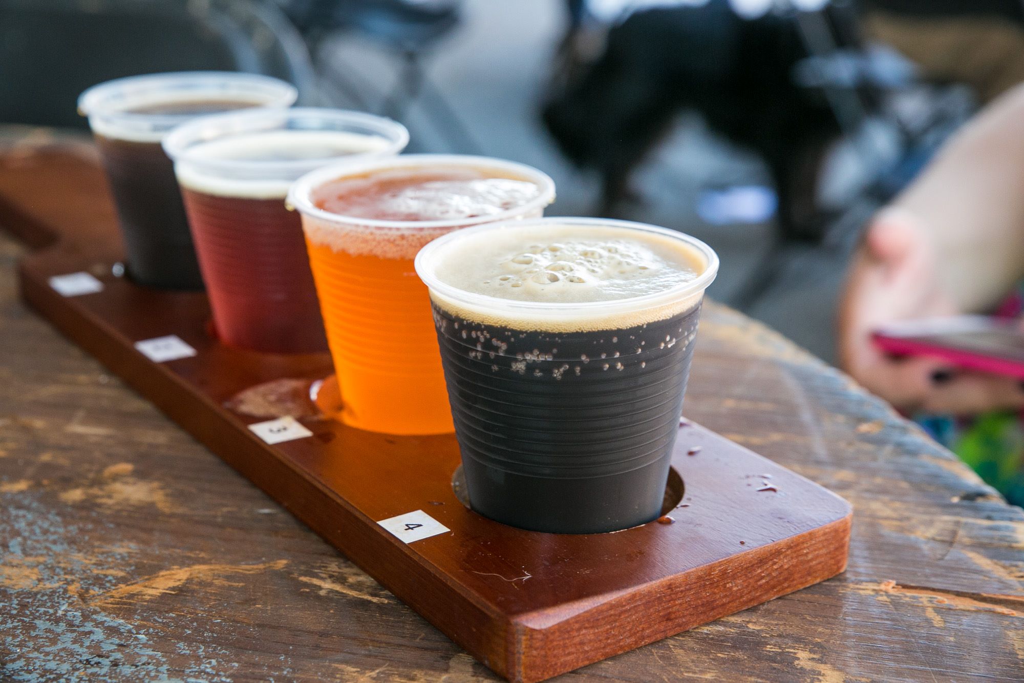 Brews on a tasting flight