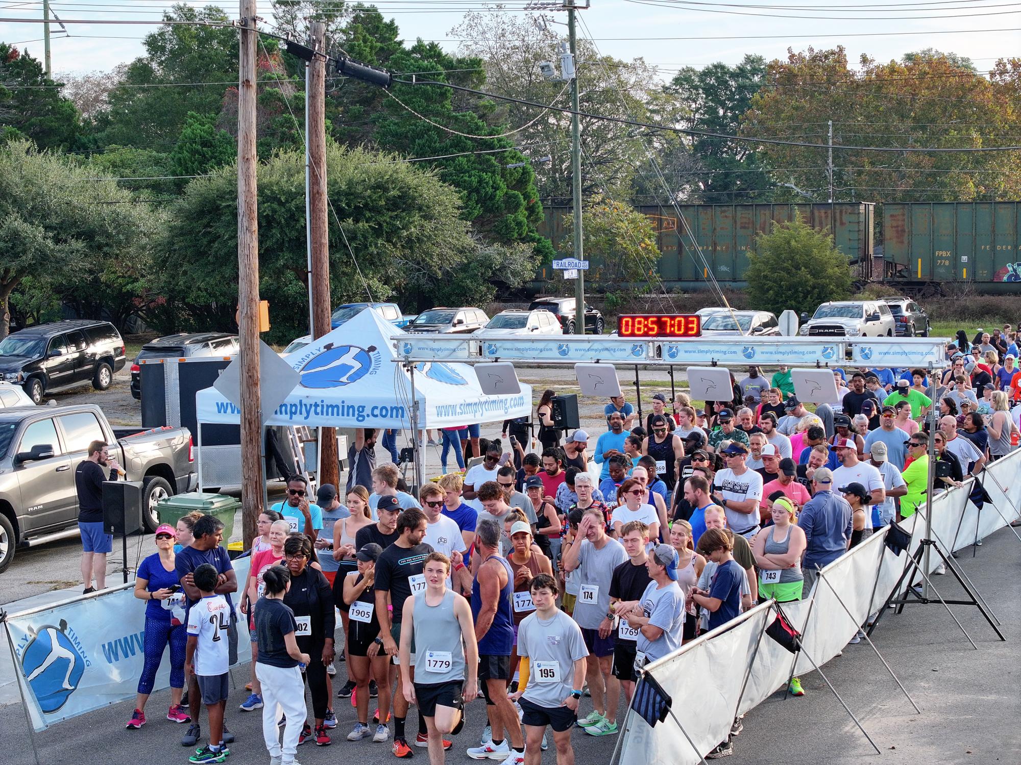 5K runners in the chute ready for takeoff.
