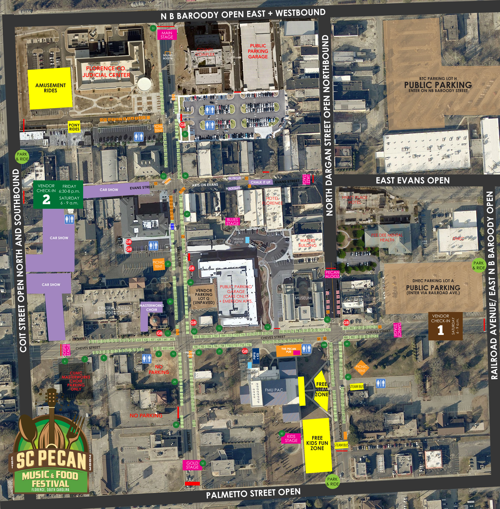 Maps & Directions | SC Pecan Festival, Florence, South Carolina