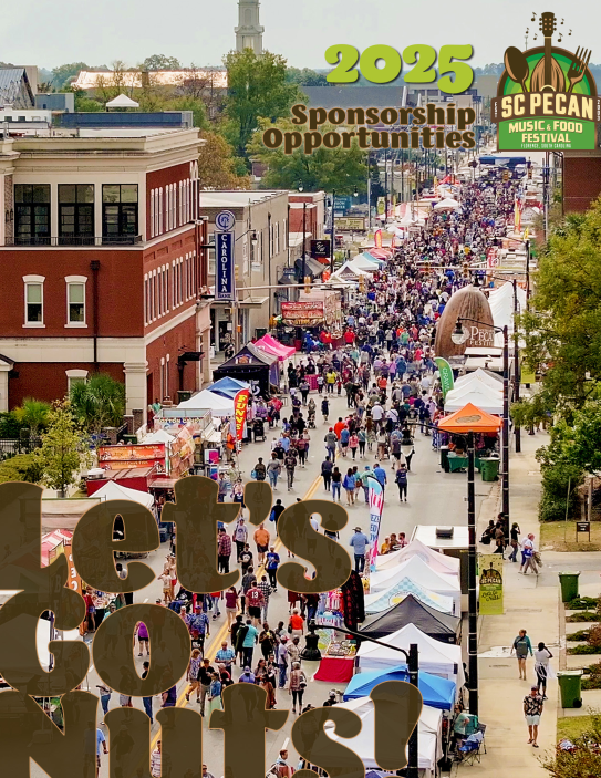 Cover of the sponsorship book for 2025 - crowds of people with Lets Go Nuts overlaid on top.
